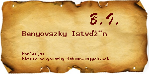 Benyovszky István névjegykártya