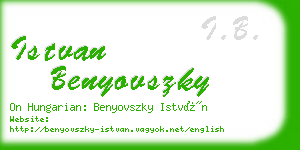 istvan benyovszky business card